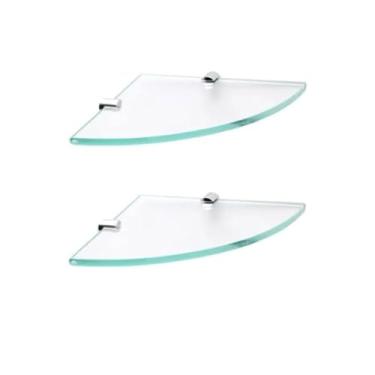 Imagem de Prateleira de Vidro Temperado 7mm Reforçada 25cm | Porta Canto Porta Champu Porta Treco | kit 02 unidades | Artplast