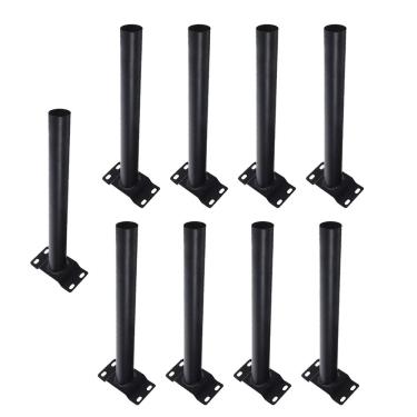 Imagem de Suporte Luminaria Solar Poste Kit 9 Unidades Aço Pintura Eletrostatica Barra Iluminaçao Estrada Jardim Quintal Proteçao