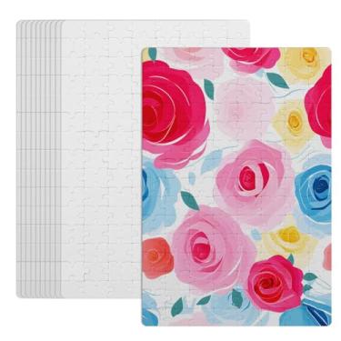 Imagem de 30 conjuntos de quebra-cabeças A4 de sublimação em branco, faça você mesmo, transferência de calor, artesanato de transferência térmica, quebra-cabeça de sublimação branco para máquina de fazer