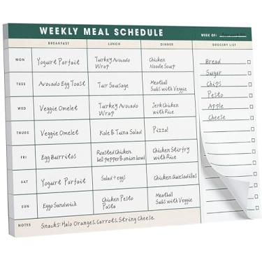 Imagem de Agenda semanal magnética de refeições e lista de compras – Bloco de notas para geladeira de 17 x 25 cm – Bloco de notas para lista de compras de supermercado – Lista de jantar para geladeira –