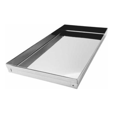 Imagem de Bandeja Canto Liso Tabuleiro Forma Para Assar 30X20x2.5 Inox - Nobre U