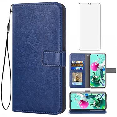 Imagem de Asuwish Capa carteira compatível com LG K92 5G e protetor de tela de vidro temperado capa flip couro suporte suporte acessórios celulares capas de telefone para LGK925G K925G K 92 92K G5 mulheres