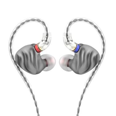 Imagem de FiiO Fones de ouvido FH3 HiFi 3 drivers (1 dinâmico + 2 Knowles BA), fones de ouvido intra-auriculares de alta resolução, som de graves, alta fidelidade para smartphone/PC/tablet (titânio)