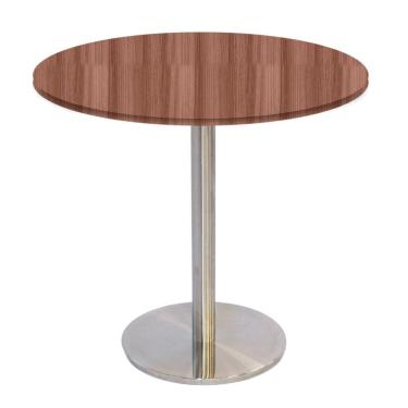 Imagem de Mesa Bistrô Beta 112,50 cm (Alt) Disco Redondo Tampo MDP Redondo 70 cm (Larg) x 2,50 cm (Alt) Walnut