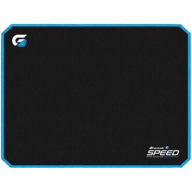 Imagem de Mousepad Gamer Fortrek Speed Grande 320x240mm Preto E Azul - MPG101