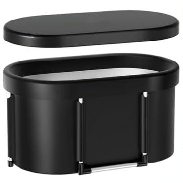 Imagem de Banheira de gelo oval grande de 126 litros para atletas GG Banheira de mergulho a frio portátil com cobertura banheira de recuperação externa de várias camadas, capacidade para terapia de água fria em