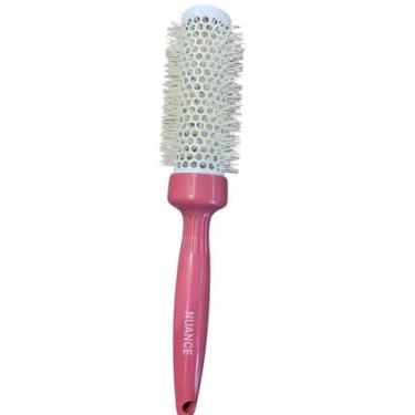 Imagem de Escovas Térmicas Profissional Vazada Rosa com Cerdas Brancas  - Podero