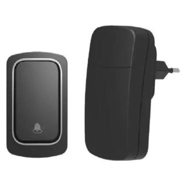 Imagem de Campainha Preta Residencial Sem Fio Resistente Água 200 Metros Casa Pr