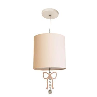 Imagem de Luminária Pendente Infantil Laço Crú 25x25 1E27 - Tom Luz, Bivolt