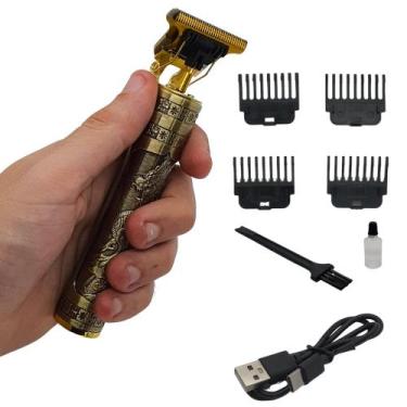 Imagem de Maquininha Para Fazer A Barba Acabamento Dourada - Hair Trimmer