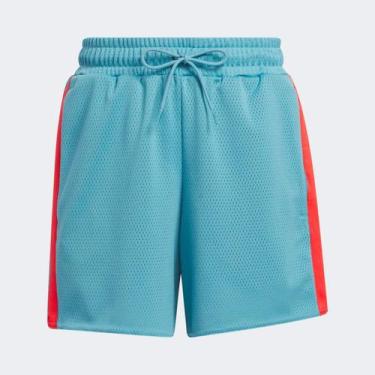 Imagem de Short Adidas Select 3 Stripes Feminino, Azul, Vermelho, G