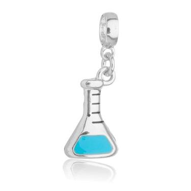 Imagem de Berloque Erlenmeyer Química Banhado a Prata 925 - Work Semijoias