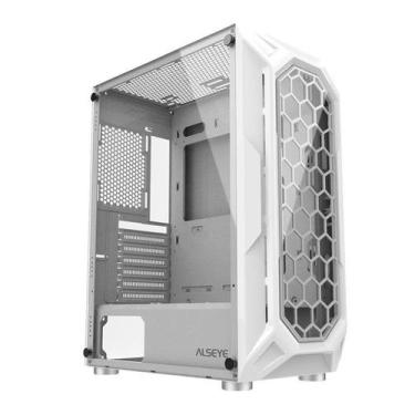 Imagem de Gabinete Gamer Alseye Heir, Mid-Tower, Lateral de Vidro, Branco, HEIR-