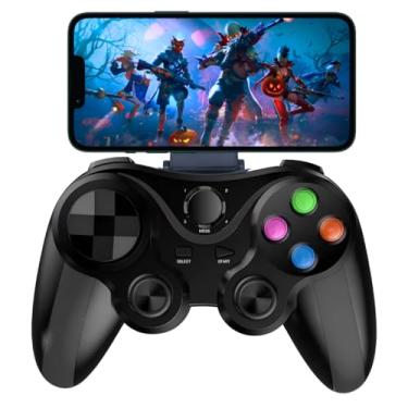 Imagem de Controle Bluetooth para Celular, iOS, Android, PC, Suporte Integrado, Gamepad Recarregável com Joystick Ergonômico, Compatível com Smart TVs, Jogos Mobile, Ideal para Jogos e Aplicativos G7 (Preto)