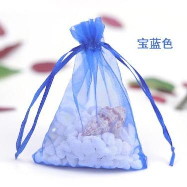 Imagem de Saquinho de Organza 100 Unidades - 9x12cm - 123Compra, Azul