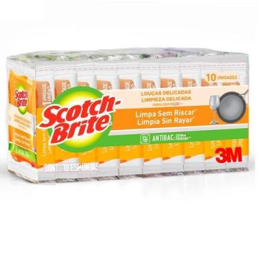 Imagem de Kit com 10 Esponja Nao Risca Laranja SCOTCH Brite - 3M