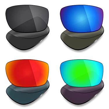 Imagem de Mryok 4 pares de lentes polarizadas de substituição para óculos de sol Spy Optic Discord Lite - preto furtivo/vermelho fogo/azul gelo/verde esmeralda