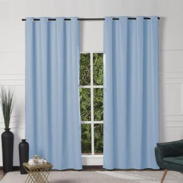 Imagem de Cortina Blackout de PVC 2,80m x 2,20m Azul para Varão Simples - Feffo 