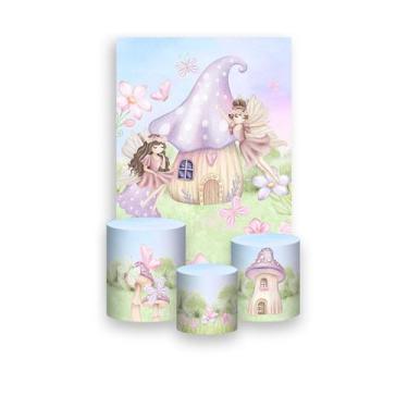 Imagem de Painel De Festa Vertical 1,50 x 2,20 + Trio De Capas Cilindro - Bosque