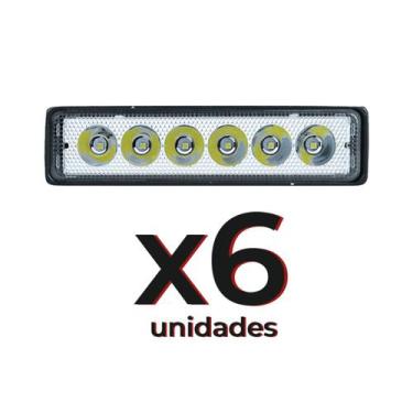 Imagem de Kit 6 Farol De Milha 6 Leds 18w Barra Led 12v 24v Universal - BRIWAX
