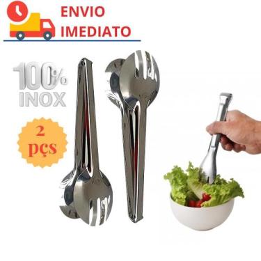 Imagem de Kit Pegador de Inox Salada Pão Fritura para Restaurante - SQ Só Qualid