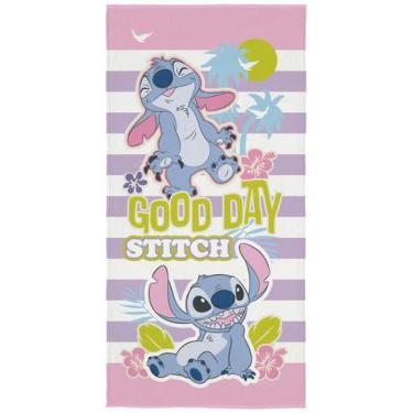 Imagem de Toalha Aveludada Estampada Stitch 70 cm x 1,40 cm - Lepper, Rosa