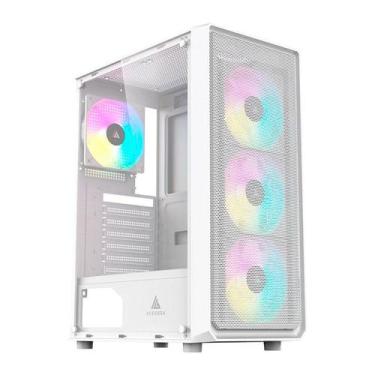 Imagem de Gabinete Gamer Acegeek Diamond R339, Rainbow, Mid-Tower, Lateral de Vi