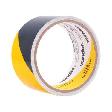 Imagem de Fita Adesiva Refletiva 50X3m Preta e Amarela Vonder - VONDER ACESSORIO