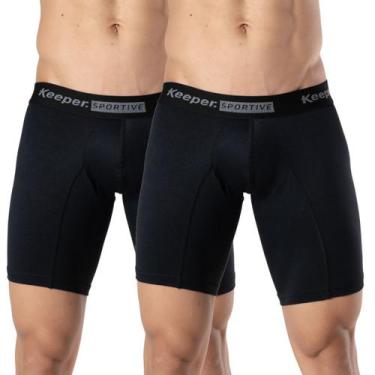 Imagem de Kit 2 cuecas boxer long leg anti assadura comprida corrida treino acad