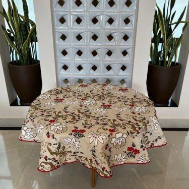 Imagem de Toalha De Mesa Redonda 8 Lugares 2,20m - TERRA DECOR, Floral
