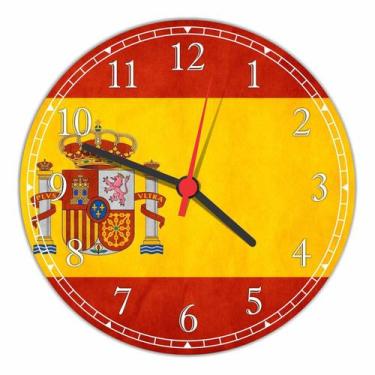 Imagem de Relógio De Parede Bandeira Da Espanha Decoração Salas Quartos - Vital 