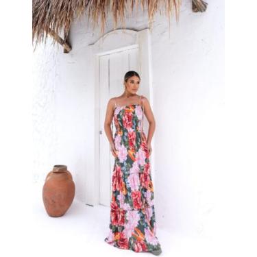 Imagem de Vestido longo caio v. verão estampado alça - LALOKA, Verde, M