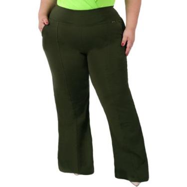 Imagem de Calça Flare Feminina Com Bolsos Cintura Média Plus Size Catwalk, G1, V