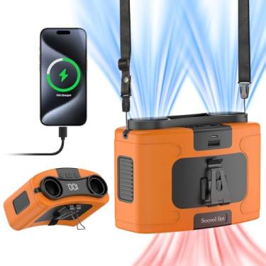 Imagem de Socool 20000mAh Ventilador de Cintura Portátil Clipe no Cinto Vestível Ventoinhas Pessoais Recarregável Operado por Pilha, Ventilador de Refrigeração 40H com 10 Velocidades e Motores Duplos