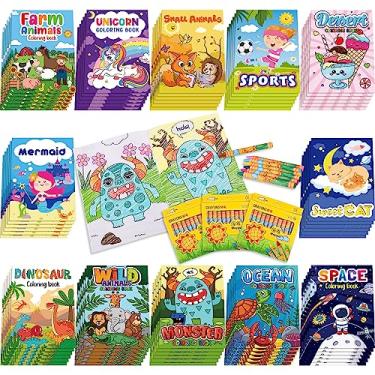 Imagem de Fulmoon 144 Pcs Coloring Books with Crayons for Kids Dinosaur Animal Unicorn Ocean Story Coloring Books for Toddler Ages 3-10 Birthday Party Favors Classroom Activity Supplies Sunday School Crafts
