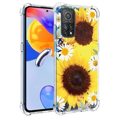 Imagem de Yodueiv Capa de telefone para Redmi Note 11 Pro/Redmi Note 11E Pro para meninas e mulheres, capa protetora transparente de TPU transparente para Xiaomi Redmi Note 11 Pro 5G (girassol)