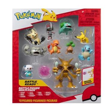 Imagem de PKW -Battle Figure MP 10Pk 2": Pikachu #4, Squirtle #5, Bulbasaur #5, Charmander #5, Geodude, Mimikyu, Pawniard, Bonsly, Oshawott; 4.5" Alakazam - TGT