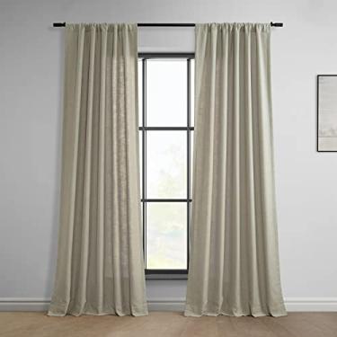Imagem de HPD Half Price Drapes Cortinas clássicas de linho falso para quarto e sala de estar 50 x 120, FLCH-C922609-120 (1 painel) cinza-acastanhado claro