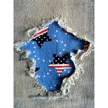 Imagem de Adesivos de tecido patriótico americano Peek-A-Boo Iron On da HoleyPatches em vários estilos/tamanhos feitos à mão nos EUA