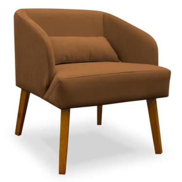 Imagem de Poltrona Decorativa para Sala de Estar Lara Suede - Porto Decor, Terra