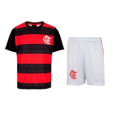 Imagem de Kit Braziline Flamengo Mini Craque Preto e Vermelho - Infantil, 10, Ve