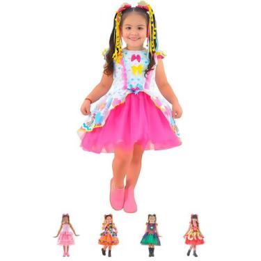 Imagem de Vestido Infantil Festa Junina São João - Quadrilha Várias Cores - Mode