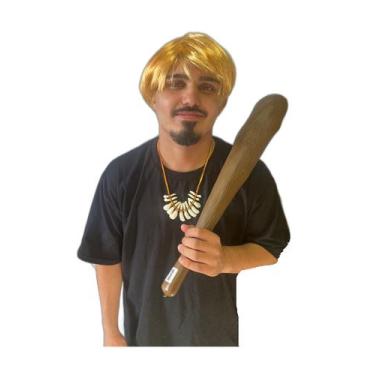 Imagem de Fantasia Homem Das Cavernas Bambam Colar + peruca + Taco - Blook, Marr