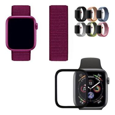 Imagem de Kit Pulseira Nylon+ Película Compatível Com Apple Watch  1,2,3,4,5,6,7