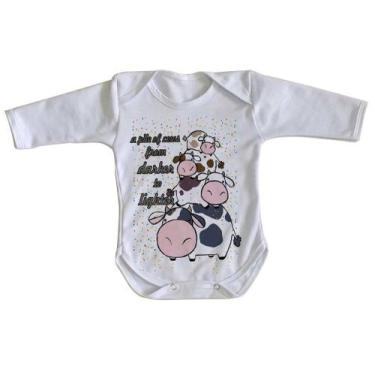 Imagem de body nenê criança roupa bebê manga longa Pilha de Vacas - Empório Dutr