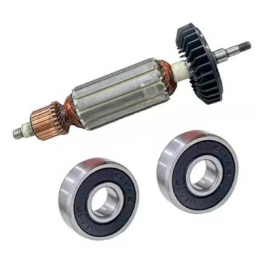 Imagem de Induzido + Rolamentos Para Esmerilhadeira Makita M9510 220v - Bolte