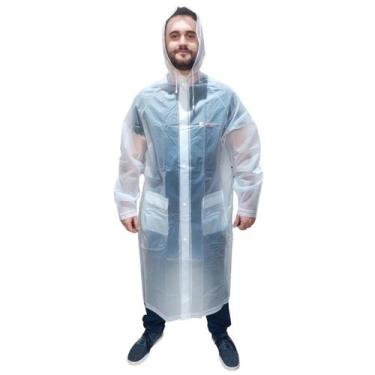 Imagem de Capa De Chuva Com Capuz Classe 100% Pvc  Unissex Impermeável - ELLO