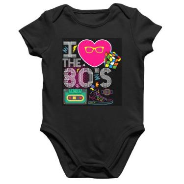 Imagem de Body Bebê Algodão I Love the 80's - Foca na Moda, Preto, G