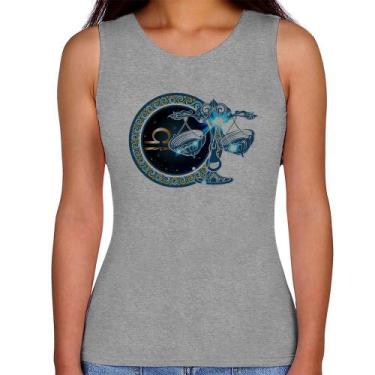 Imagem de Regata Feminina Signo Libra Astrologia - Foca na Moda, Cinza, M
