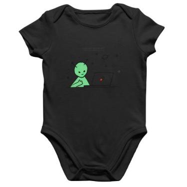 Imagem de Body Bebê Algodão Alien Hello World! - Foca na Moda, Preto, P